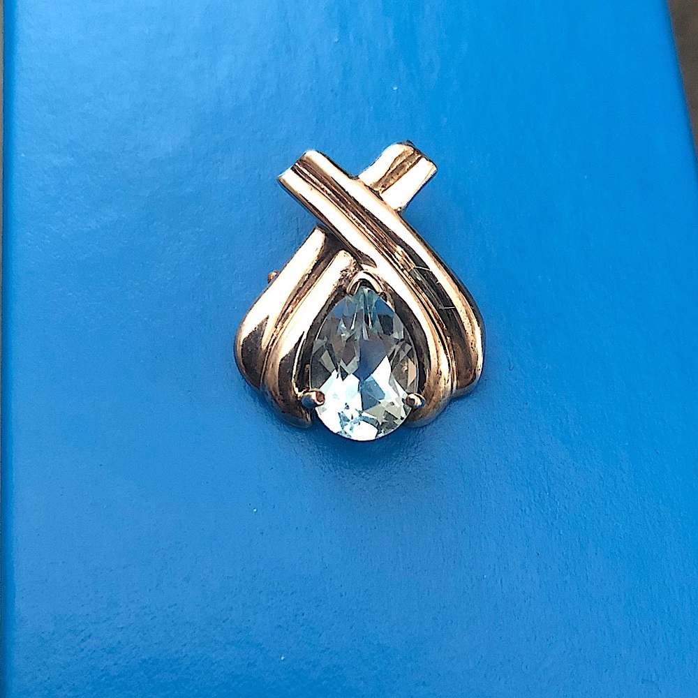 Vintage Aquamarine & Silver Pendant